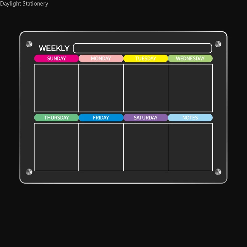 Weekly Planner Board Daily Schedule Magnetic Whiteboard Attraction Acrylic Refrigerator Dry Erase Clear Fridge Planning Kitchen