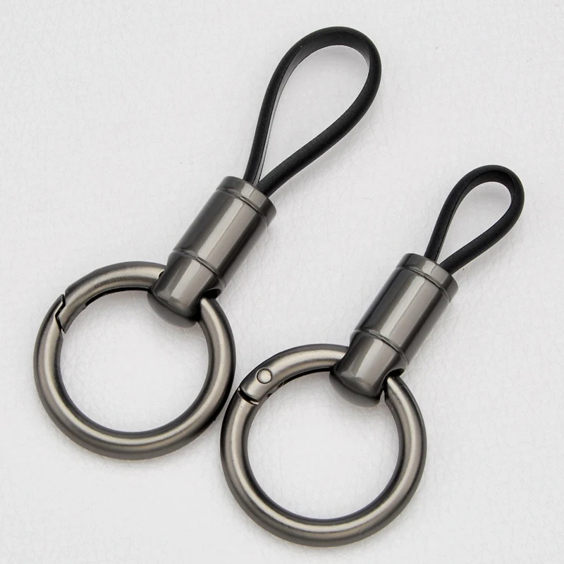 ~Anti-Lost Car Key Ring High Quality Split Rings Keyring Leather Rope Pendant Car Key Pendant Keychain Holder