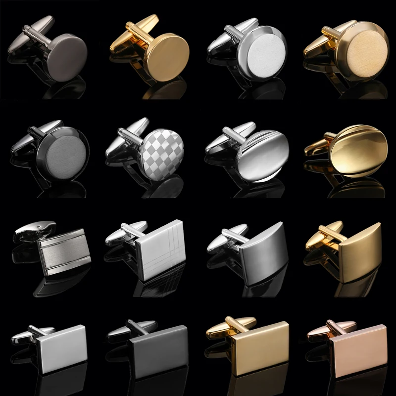 Classic men's French shirt cufflinks high quality round laser metal cuffs buttons business suit accessories, jewelry wholesale