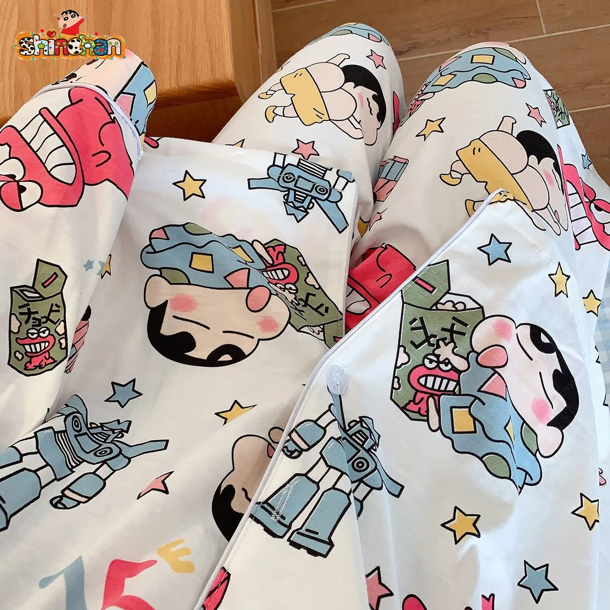 Pajamas Crayon Shin Chan Sleepwear Cute Cartoon Long Sleeved Pants Student Sleeping Clothes Japanese Dormitory Set Gift