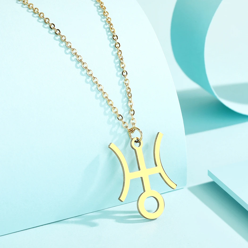 CHENGXUN Hollow Lucky Uranus Pendant Necklace for Women Girls Stainless Steel Planet Charm Neck Chain Spiritual Jewelry Gift