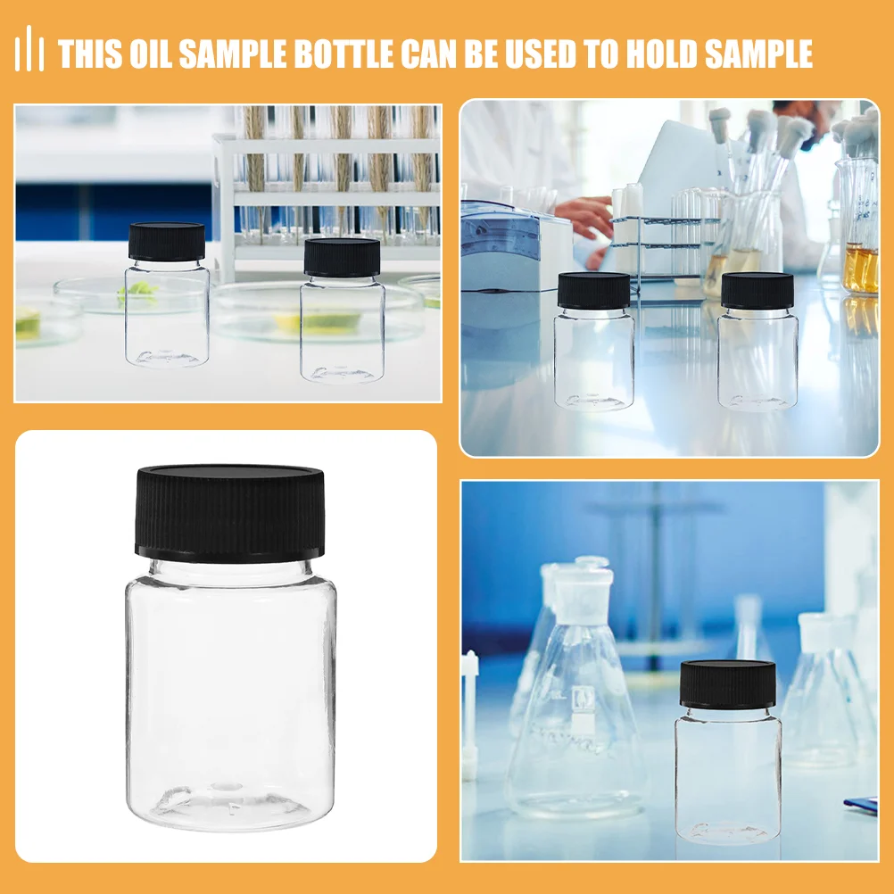 Sampling Bottle Sample Vial for Lab Black The Pet Reagent Sealing Bottles with Caps