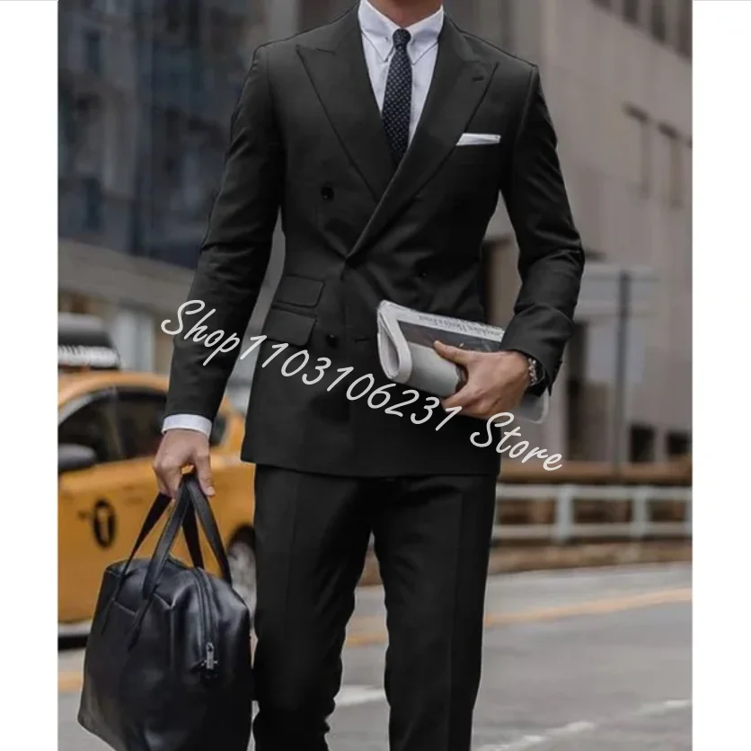 Traje de boda de 2 piezas para hombre, traje de oficina de negocios Delgado, Blazer, pantalones, esmoquin para novio