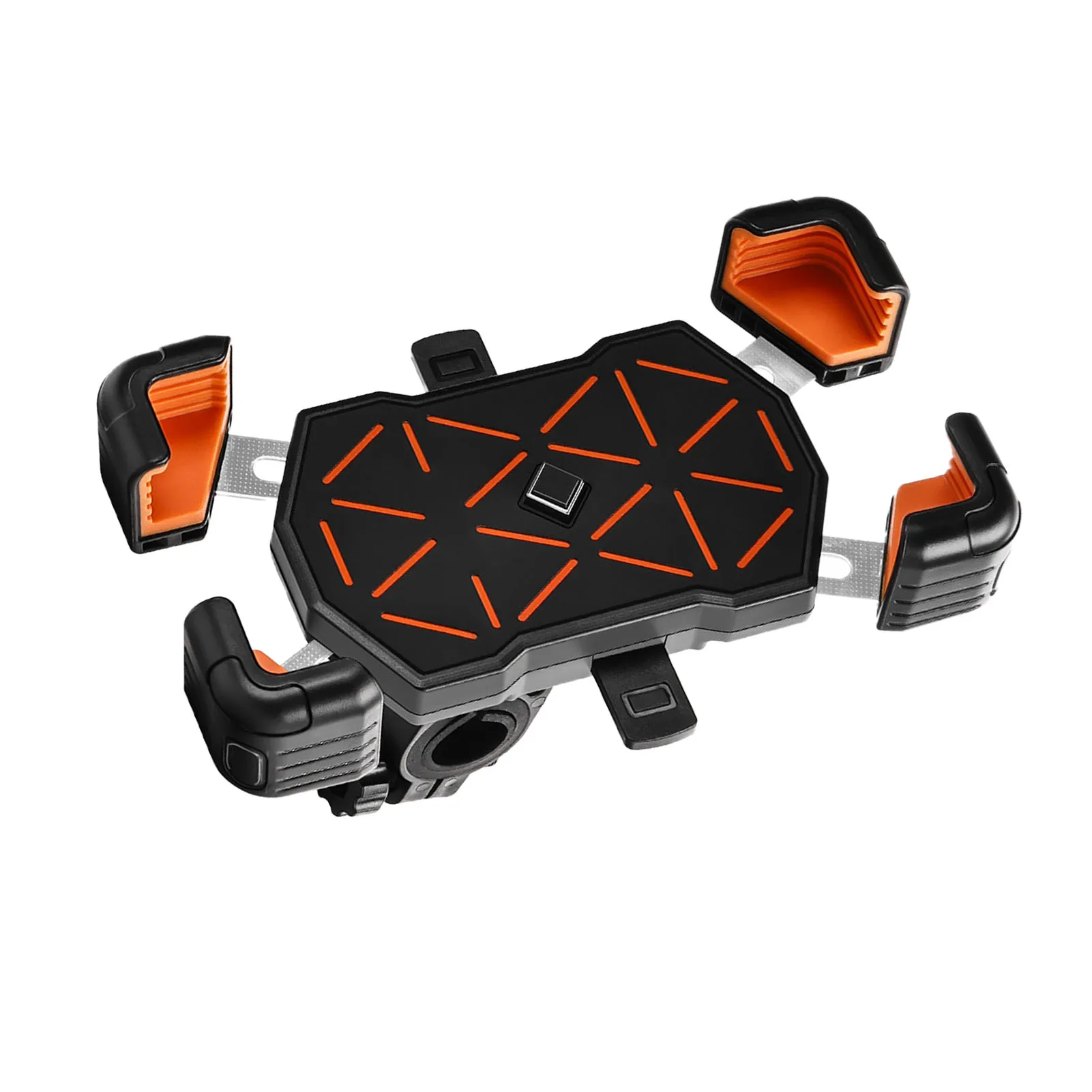 Bike Phone Holder Anti Shake Lightweight Multifunctional Navigation Cell Phone Clamp for Bicycles Mountain Bikes Orange Handleba