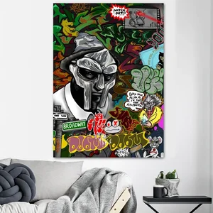 Sampul Album Pop Musik MF DOOM, Poster Cetak Kanvas HD, Rumah, Ruang Tamu, Kamar, Lukisan Dekorasi Kantor 10 poster kantor penjualan terbaik - №