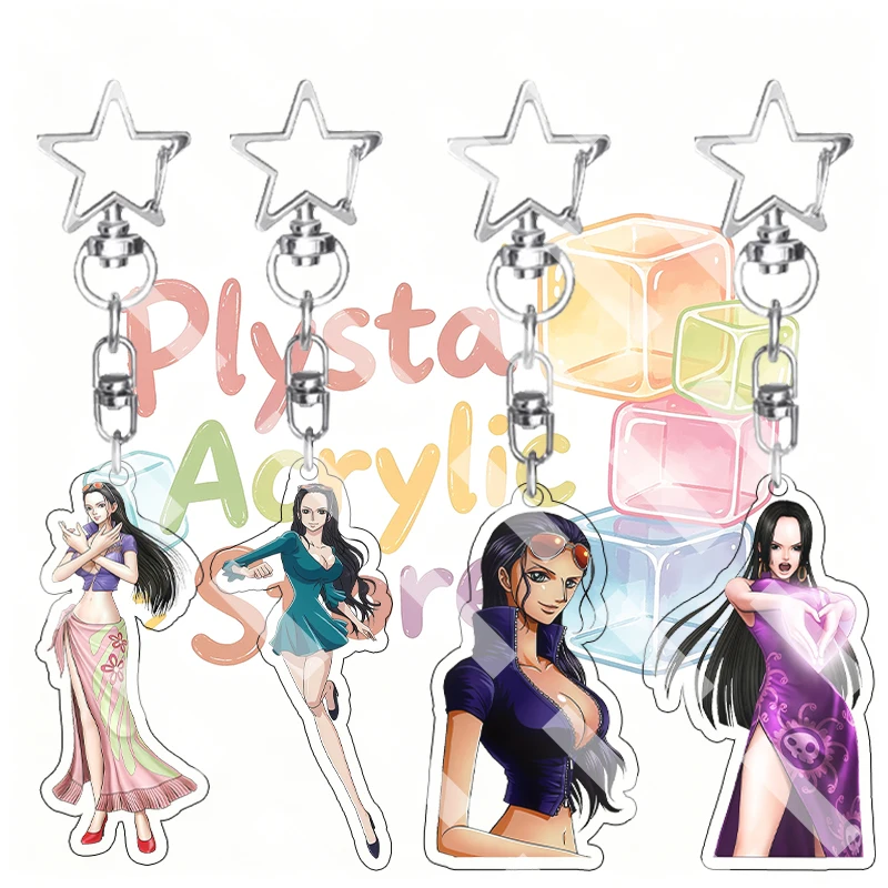 Porte-clés en acrylique Nico Robin Anime Sexy, breloque en forme d'étoile, personnage féminin de dessin animé, pendentif de sac décontracté Cheongsam, ornements