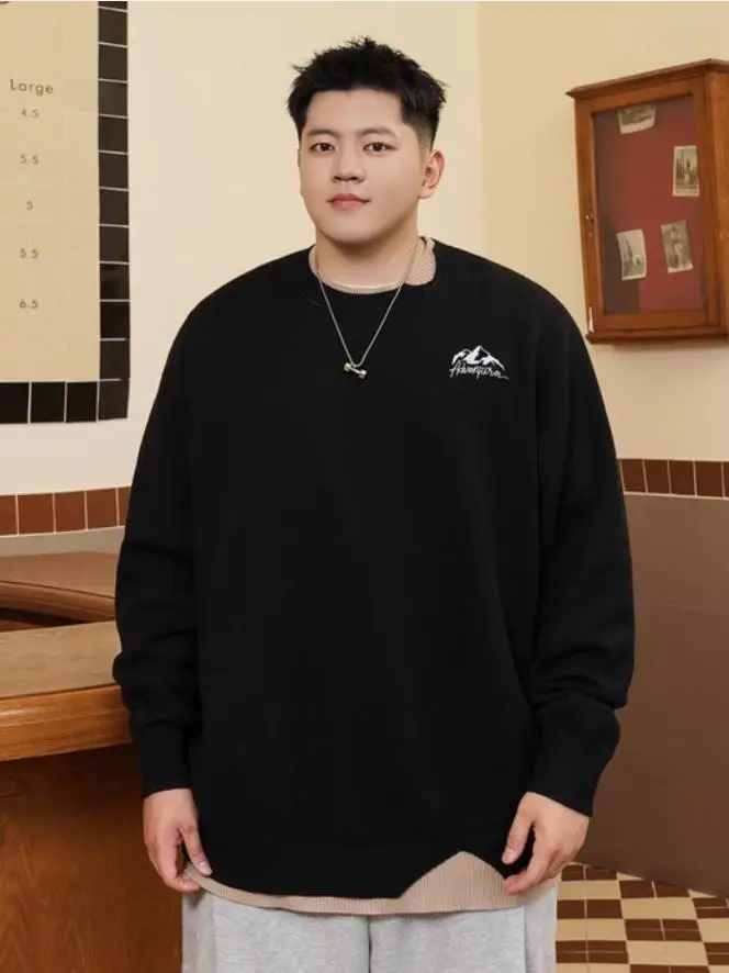 

Модный мужской трикотаж больших размеров: повседневный свободный свитер-худи, базовая одежда, осенняя уличная мода, комфортный, удлиненный...