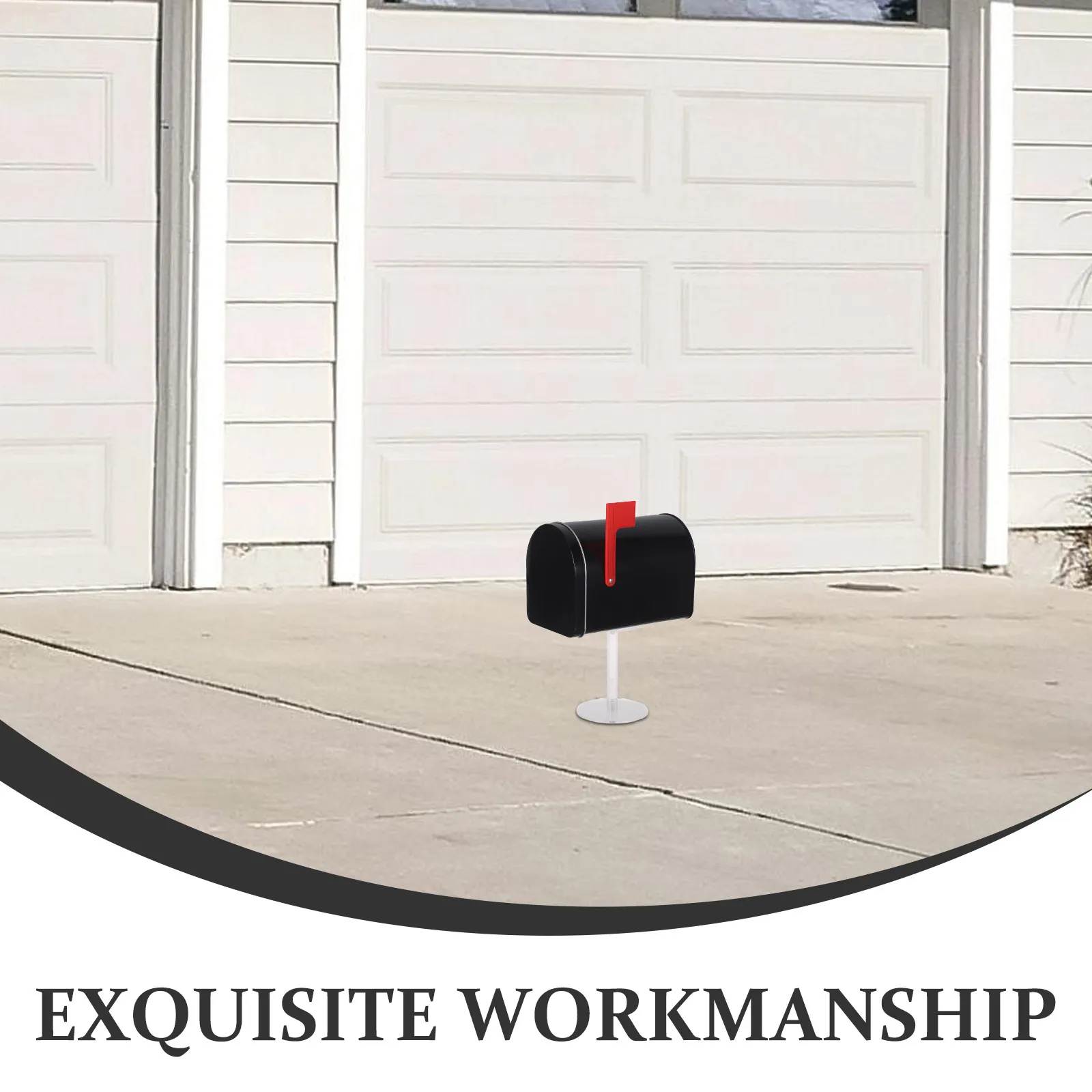 Mini Waterproof Iron Mailbox Black Small Outdoor Mounted Post Box Suggestion Donation Tip Box Lawn Ornament Mailbox