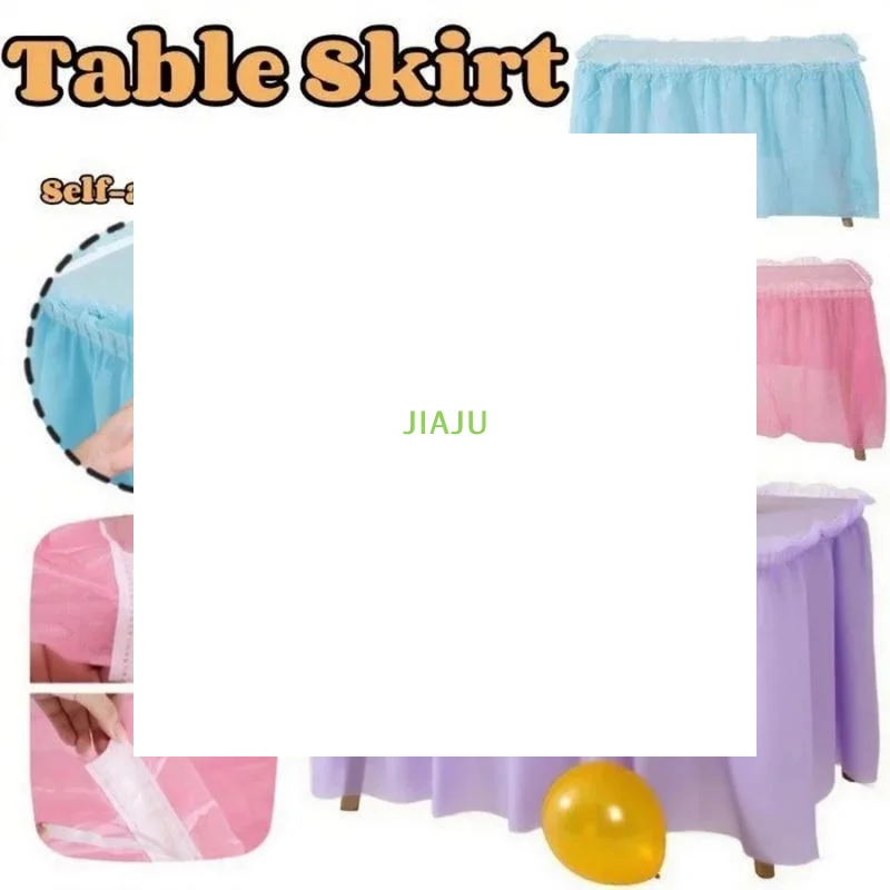 ~2Pcs/Set Disposable Table Skirt Banquet Table Cover Waterproof Oilproof Birthday Party Decorations Table Cloth