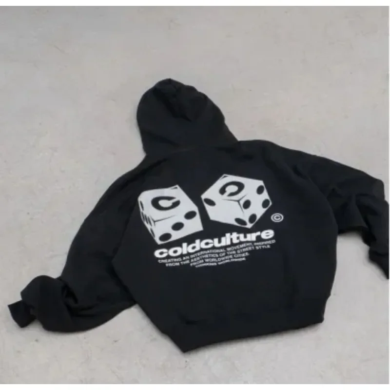 

Y2K Hoodie Dice Letter Print Fashion Hooded Sweatshirt for Men and Women Retro Loose Hip Hop Casual Couple Long Sleeved Pullover