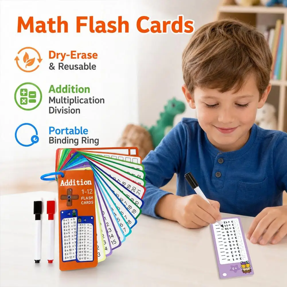 15pcs 1-12 Maths Table Cards Self Check Math Learning Tool Math matical Teaching Aids Children Educational Toy