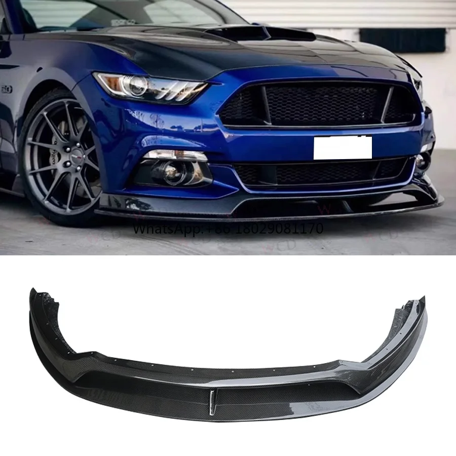 Dry Carbon Fiber Front Bumper Lip For Ford Mustang 2015 -2017 AC Style Front Lip Spoiler Splitter