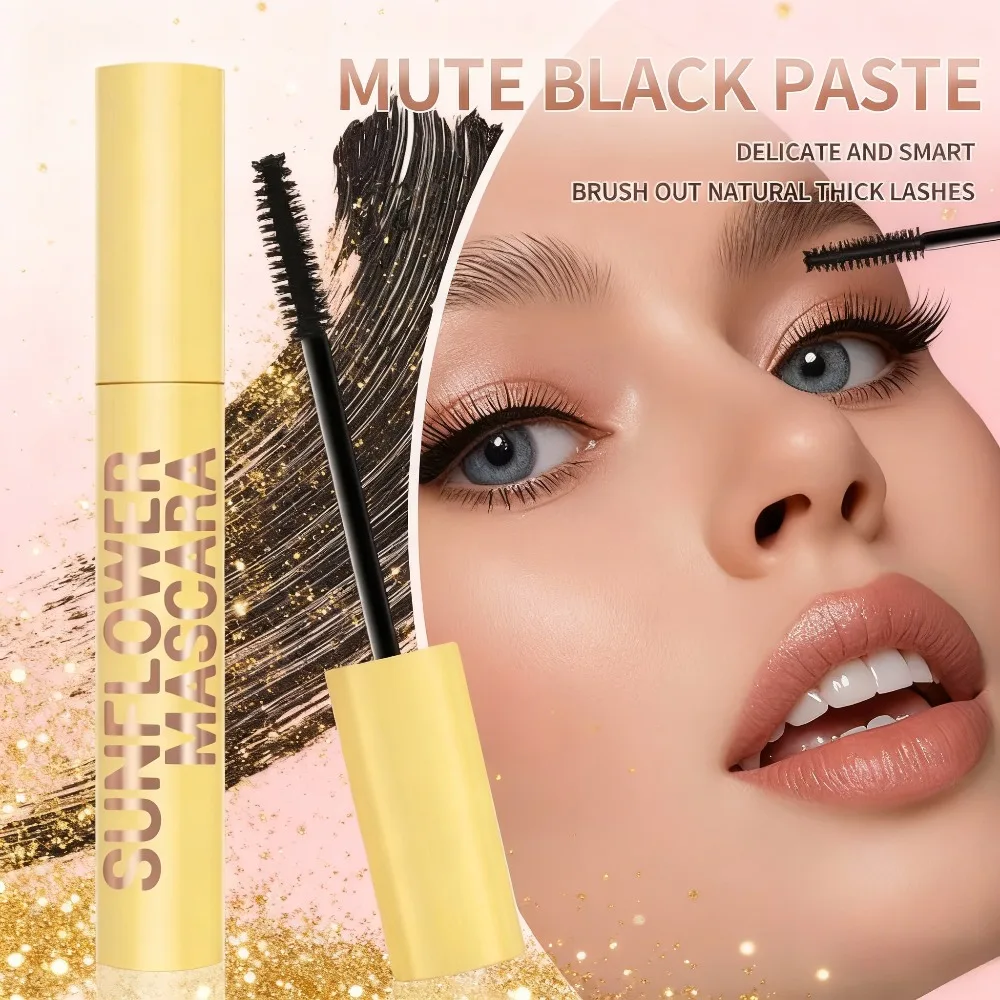 Máscara de pestañas resistente al agua, a prueba de sudor y duradera Fibra natural Alargador, rizador y engrosamiento Estilos negros y marrones