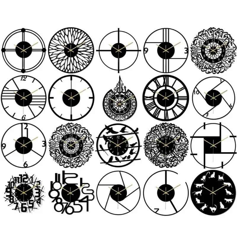 Contemporary Styles Wall Clock with Accurate Time Display Large Wall Clock