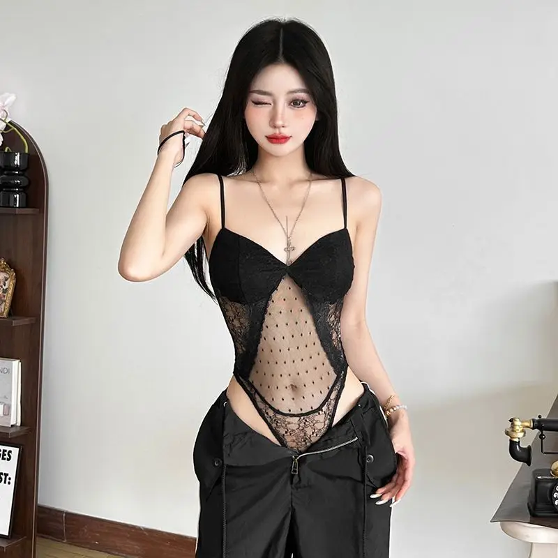 2026 Summer Fashion New Women's Elegant Design Hollow Out Jumpsuit Slim Fit Backless with Hollow Out Spicy Girl Jumpsuit Inside