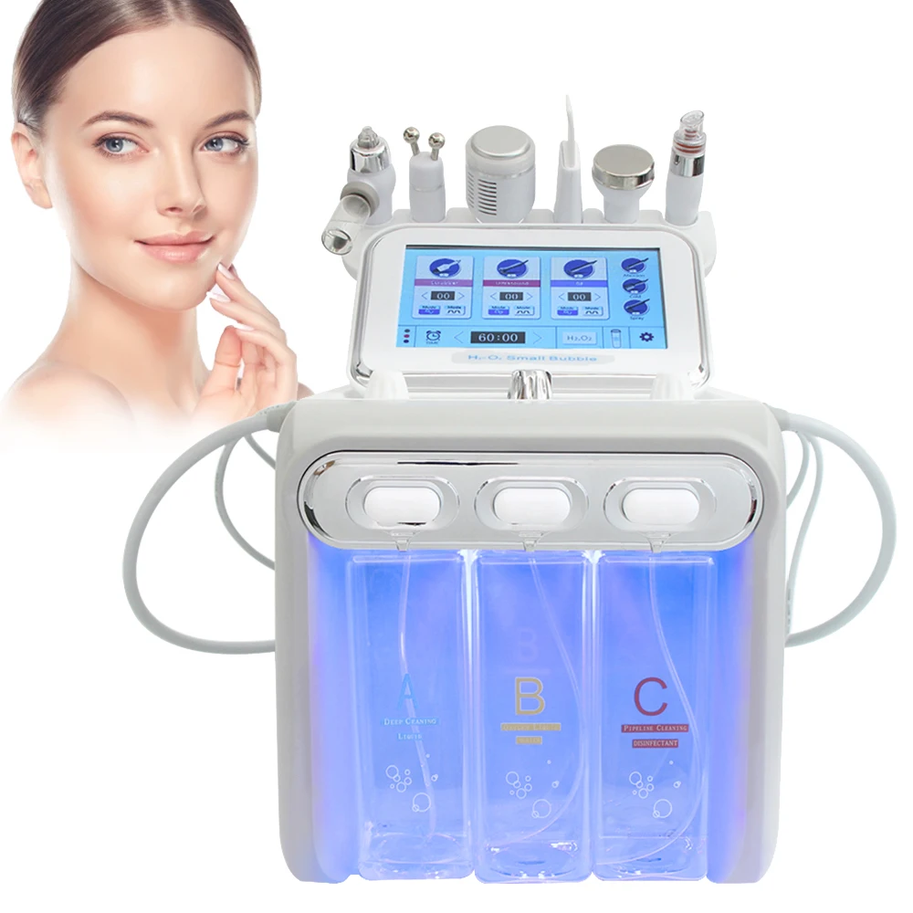 

6/7 in 1 Hydra Water Oxygen Jet Peel Machine Spray Facial Machine Face Cleaning RF Lifting Dermabrasion Skin Care Beauty Device