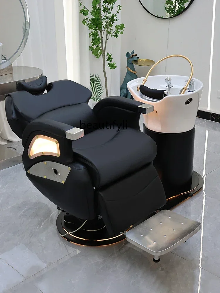 

smt14 New Arrivals Shampoo Chair Split Barber Shop Rotating Bed Multifunctional Electric Lifting Beauty Flushing Bed Y S 14
