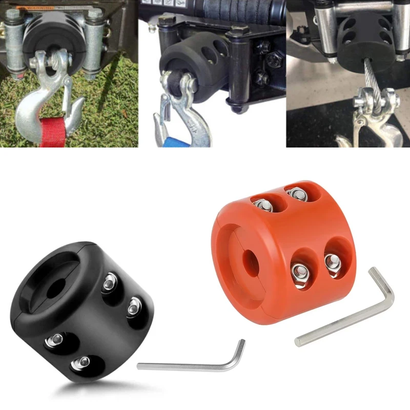 Winch Rope Hook Rubber Stopper with Stainless Steel Screws and Nuts for Synthetic Winch Rope for off-road vehicles