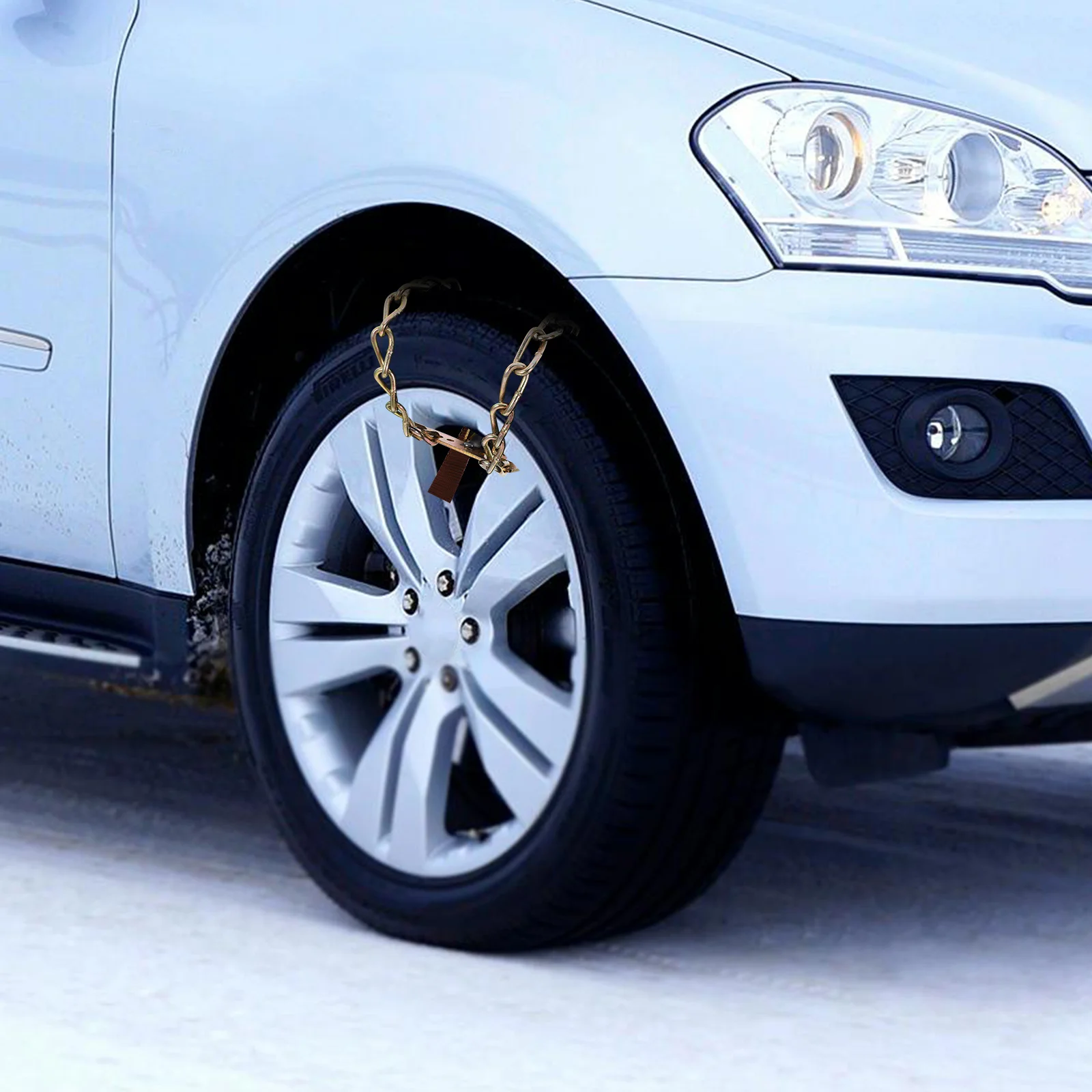 Heavy Duty Snow Chain for Car Tires Anti Skid Steel Security Chain 205 225mm Width Auto Tire Accessories Winter Safety Grip