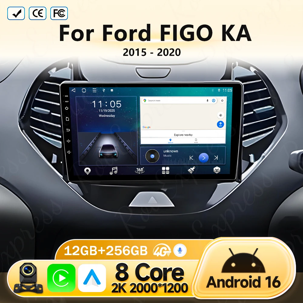 

Android Car Radio Stereo Multimedia Player For Ford FIGO KA 2015 2016 2017 2018 2019 2020 Navigation Wireless Carplay Head Unit