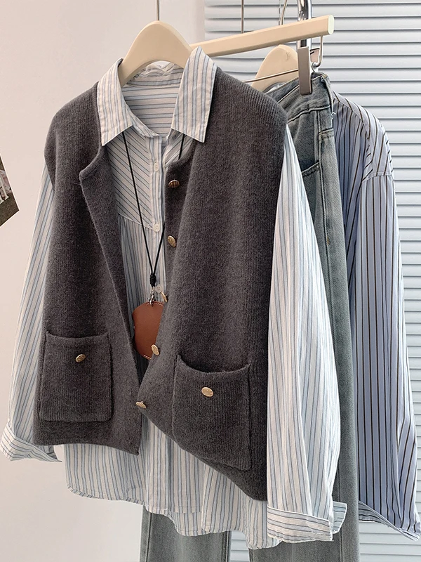 

Loose Knitted Svel Sweater Vest Women's Faionable Autumn Winter New Sle Small Fraance Sle Casual Top