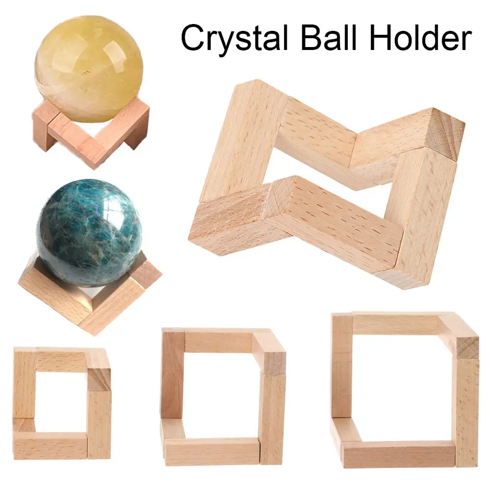 Kristall kugel halter Mond lampen sockel Glaskugel halterung Holz anzeige ständer Haupt dekoration Desktop-Ornament Foto Requisiten Geschenk