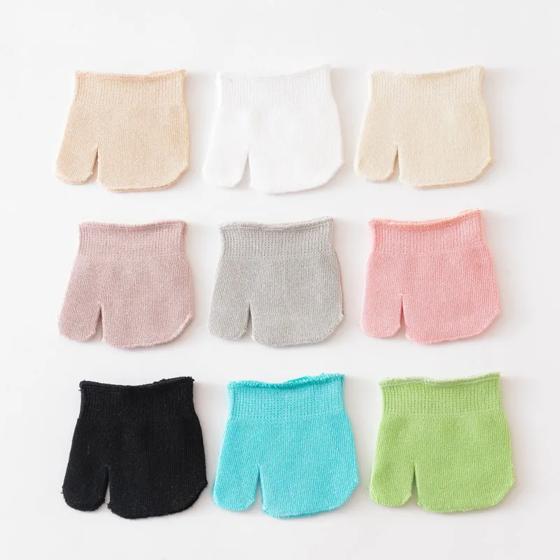 5 Pairs Half-cut Two-toed Socks Women Cotton Invisible Forefoot Two-finger Socks Summer Low-top Candy Color Split-toe Socks