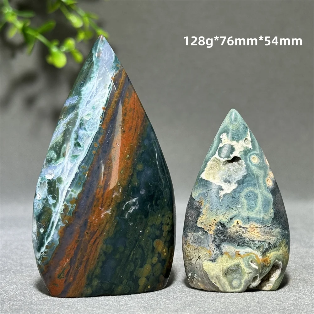 Natural Ocean Jasper Free Form Mineral Quartz Torch Reiki Rehabilitation Energy Meditation Witchcraft Home Decoration Gift
