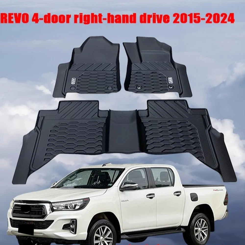 Car Pads Floor Mats for Hilux Revo Rocco 2015-2020 2021-2024 Antislip Front Rear Foot Mats Protector Interior Accessories
