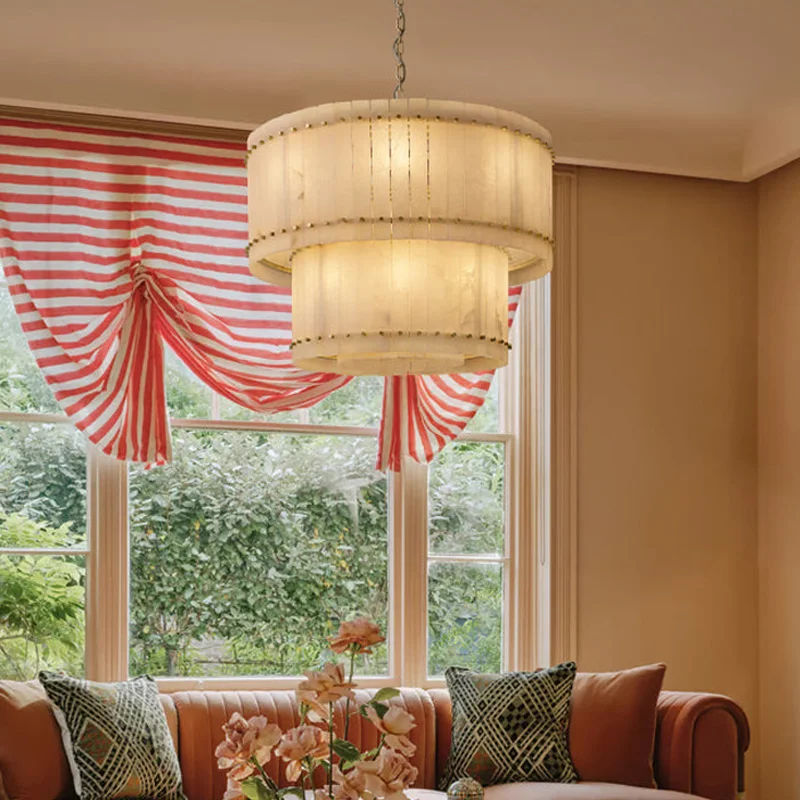 Contemporary Customizable Chandelier 2025 Marble Pendant Lamp Dimmable Ceiling Luster for Living Room Villa