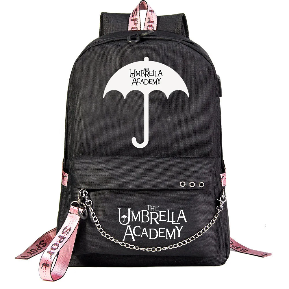 

The Umbrella Academy Backpack Students School Bag Women Men Causal Travel Laptop Backpack with Charging USB Teenager