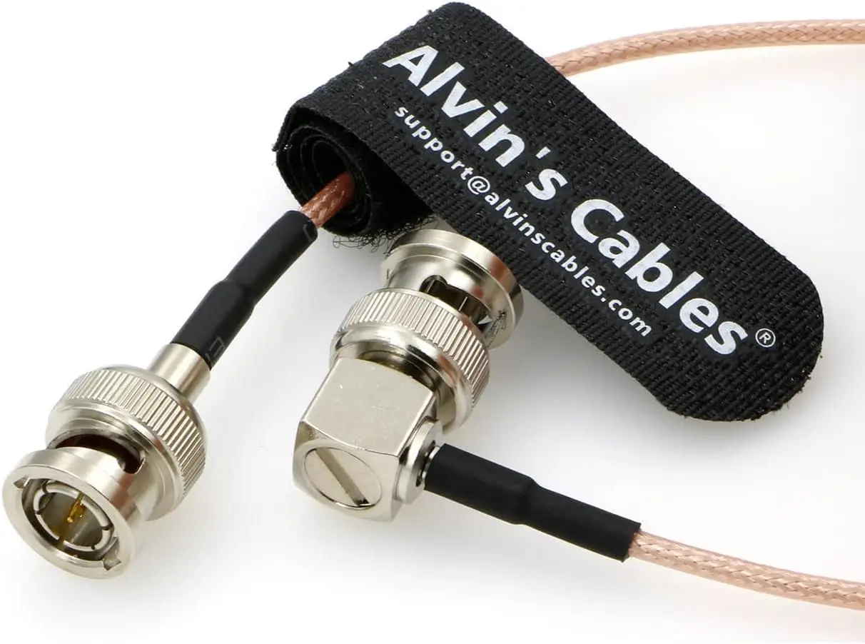 Alvin's Cables HD SDI BNC Coaxial Cable Right Angle to Straight 3G BNC Cable for Cameras Monitor Recorder Video Equipment 30CM|1