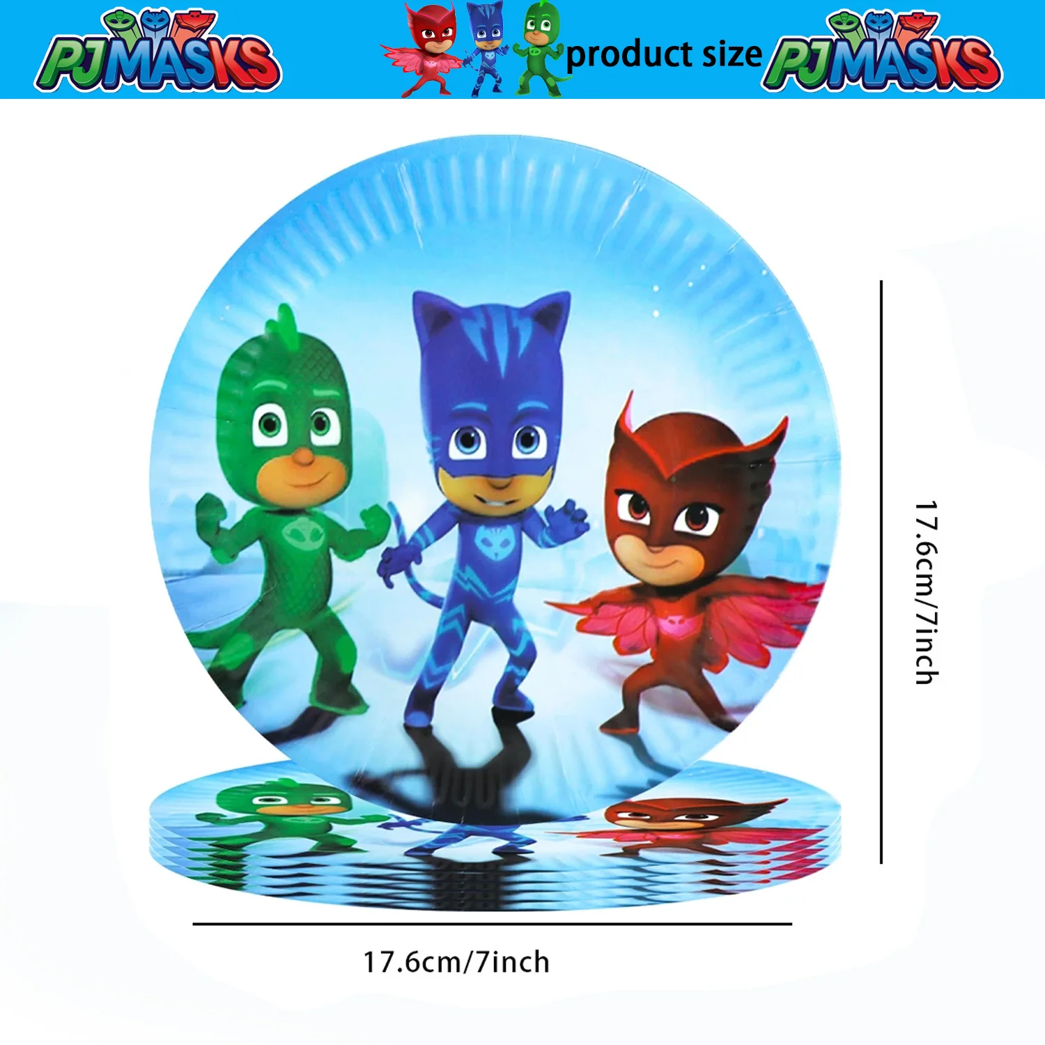 PJ masks születésnapi decoratie PJ masks beállítása Eldobható Edények és evőeszközök Abrosz Autórendszám Átvágás Ballon Baba zuhany gyerekeknek fiúk Avatás Anyagellátás