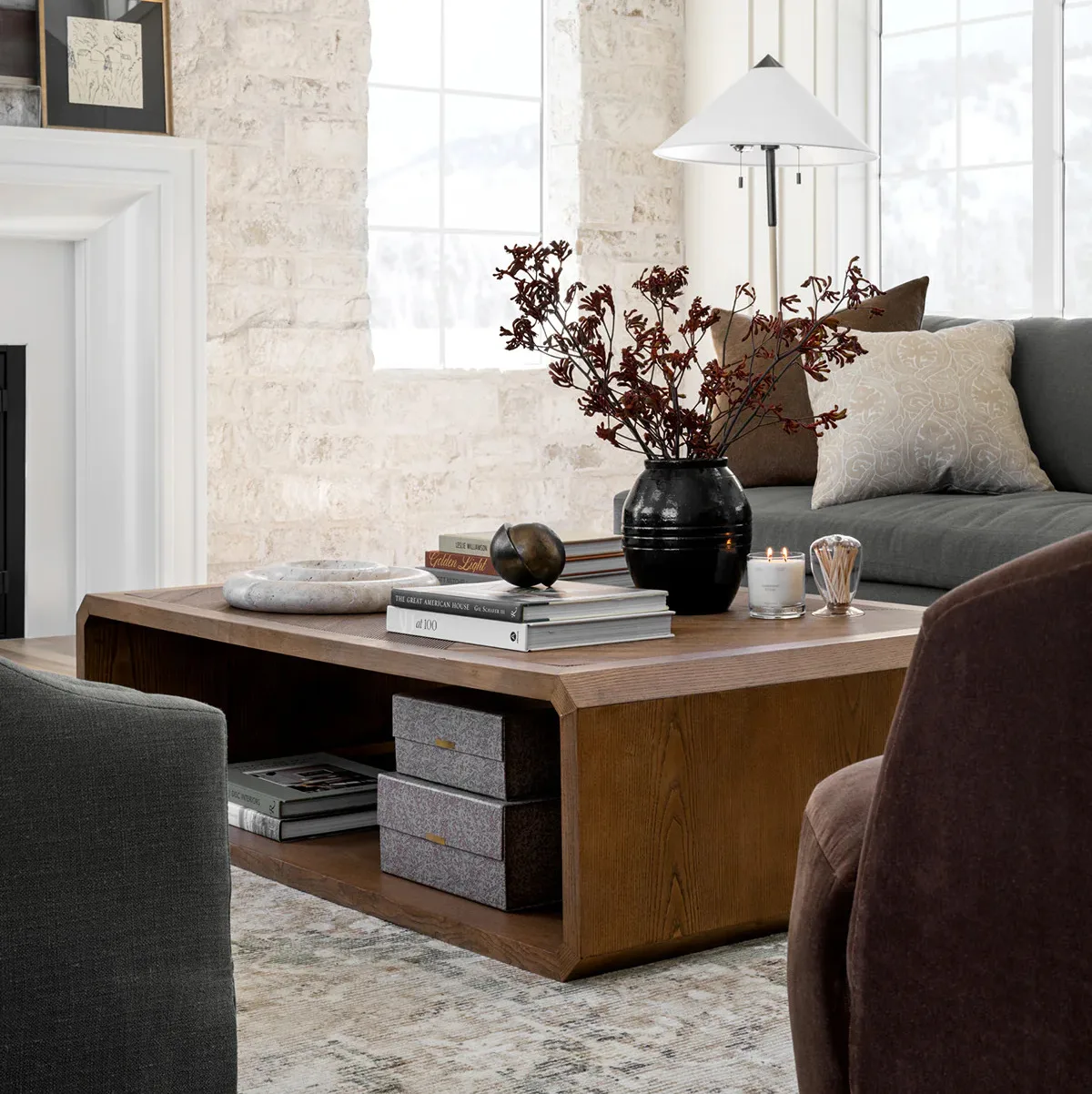✘x American Designer Retro Wabi-sabi Style Solid Wood Coffee Table for Home Living Room Cafe Hotel or Apartment Use&