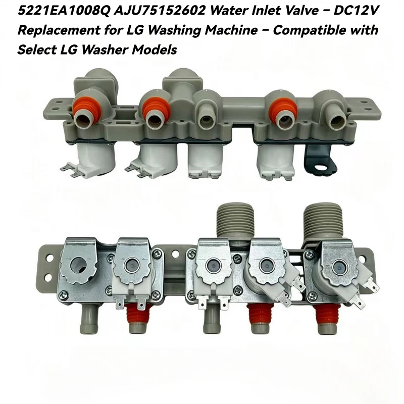 5221EA1008Q AJU75152602 Water Inlet Valve – DC12V Replacement for LG Washing Machine – Compatible with Select LG Washer Models