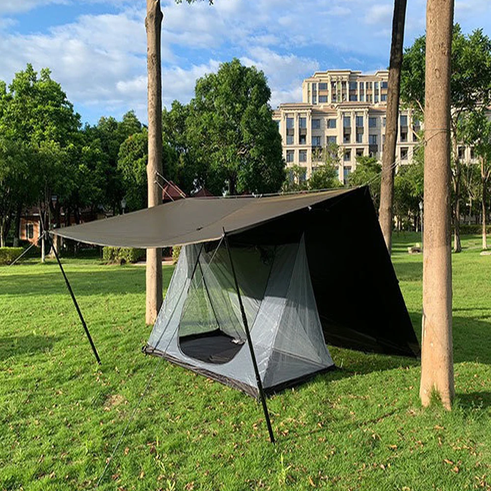 19. Hängend: Rein grünes, olivgrünes, grünes, wasserdichtes Vordach, geeignet für Installation und multifunktionales Outdoor-Camping und – Detail 9