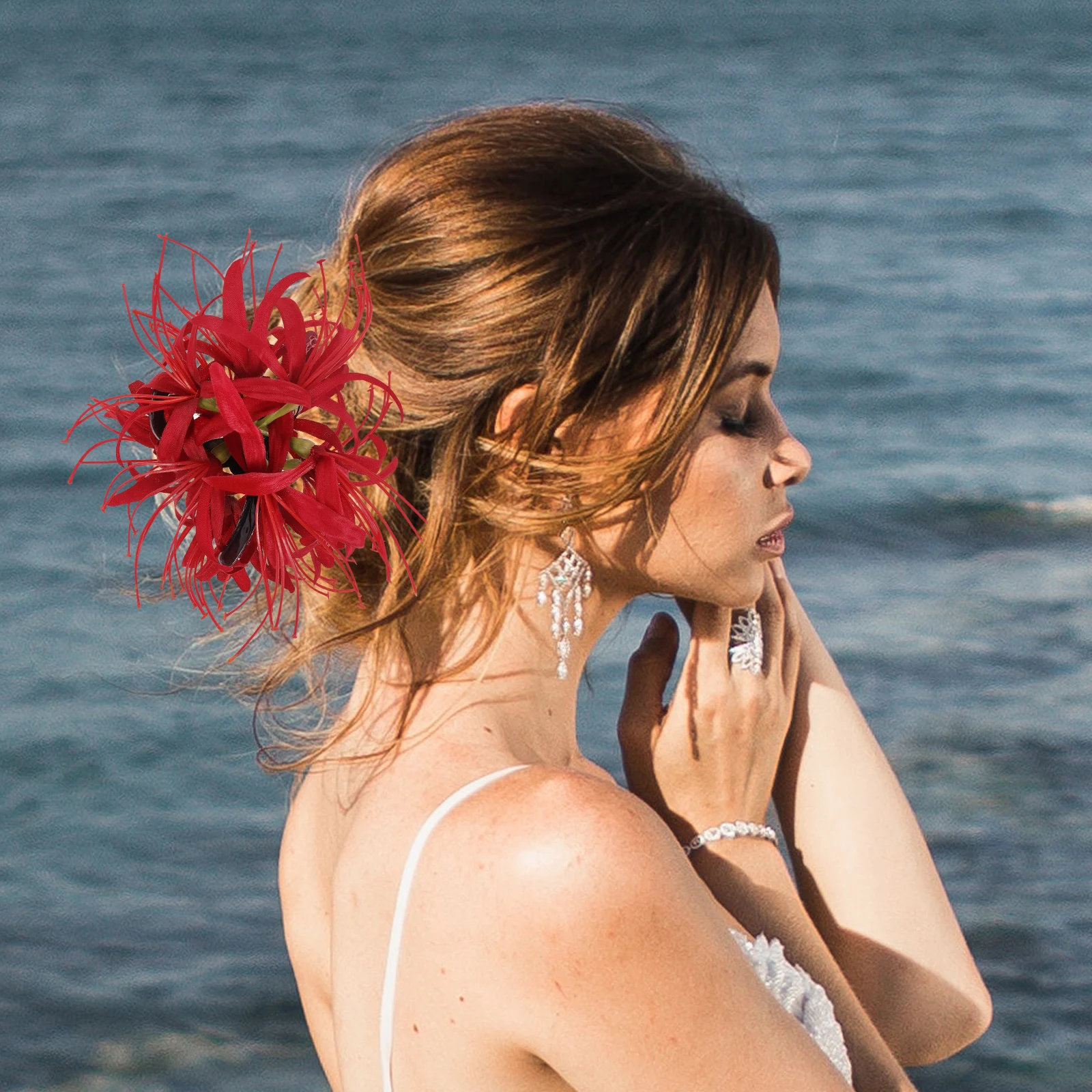 

Large Decorative Flower Hair Clip For Women Elegant Claw Clip Beautiful Hair Accessories For Styling
