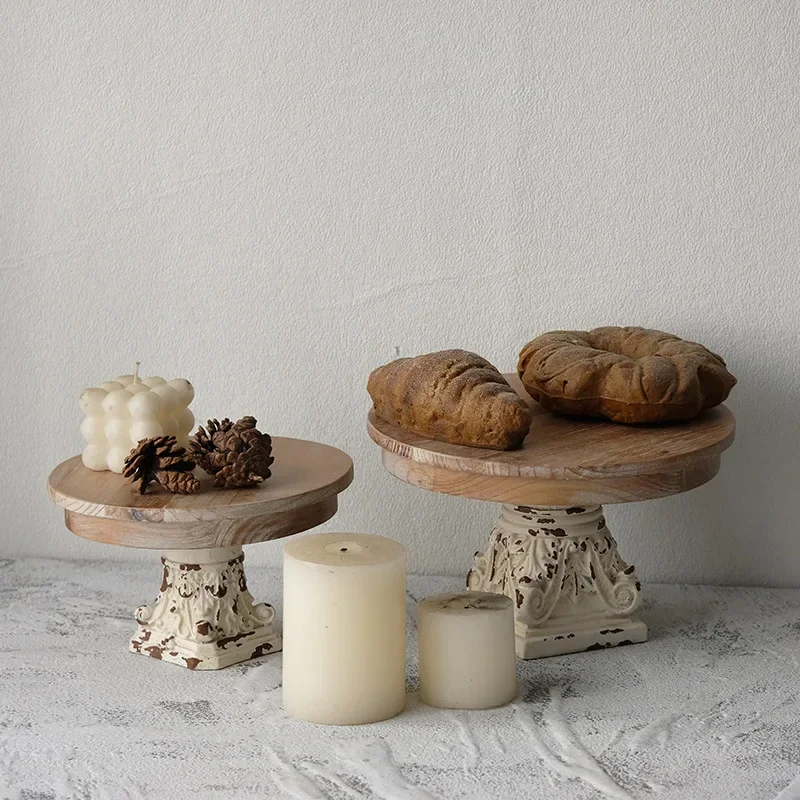 HYS retro carved cake rack, wedding table, photography props, homestay decorations, old solid wood ornaments