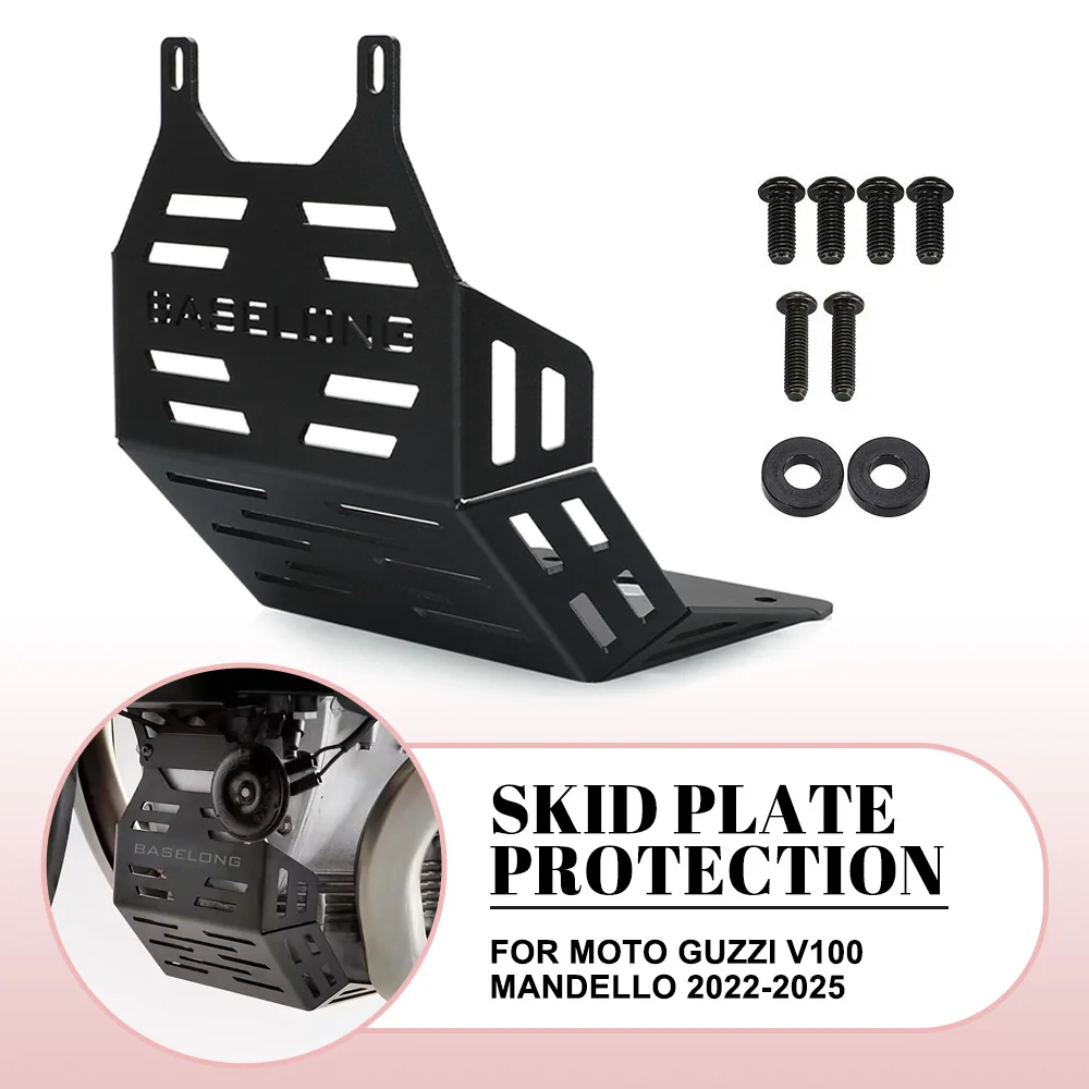 Motorcycle Engine Guard Protection Chassis Skid Plate Belly Pan Protector FOR Moto Guzzi V100 S/Mandello 2022-2023-2024-2025