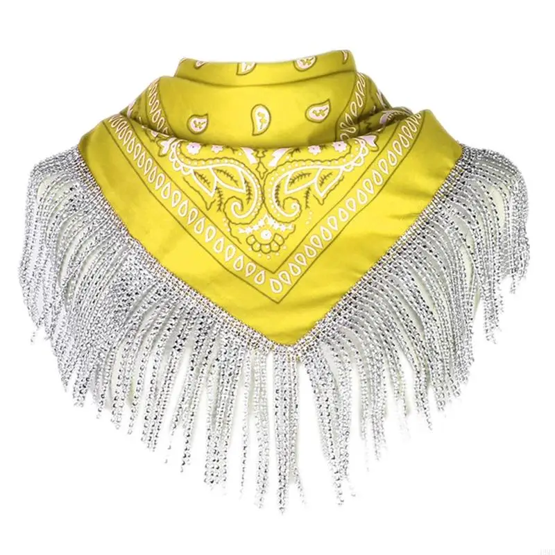 49MF Cowgirl Bandanas for Rhinestone Fringe Scarf Bandanas Bachelorette Bandanas