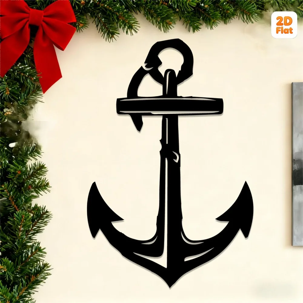 CIFbuy Wrought Iron Wall Decor Anchor Metal Nautical Art for Living Room Sailor Gift Rustic Coastal Home Hanging Ornament