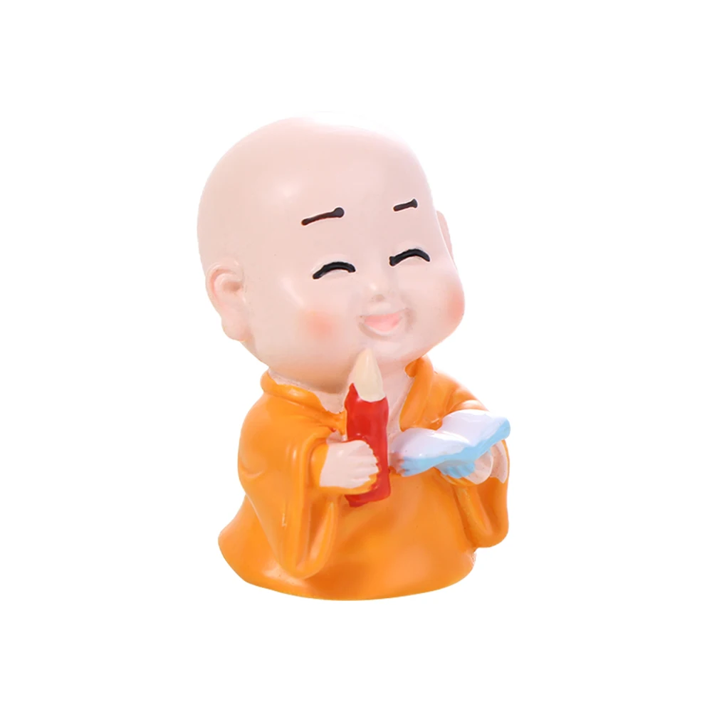 Monk Durable Desktop Decor Mini Car Decoration DIY Resin Crafts Small Ornament Mini Figurine Buddha Ornaments Garden Trinkets