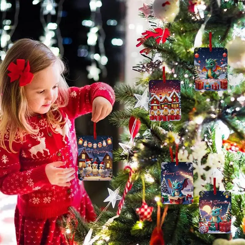 Porta soldi di Natale Novità 8X Carta di carta Soldi Decorazioni per contanti Porta contanti in carta Ciondolo per albero di Natale 5 stili