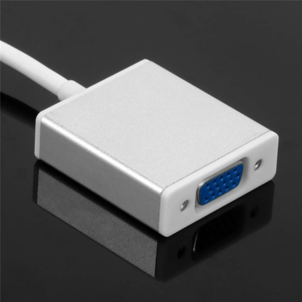 

Usb 3.1 Type-C To Vga Adapter Cable 1080P Converter For Monitor Projector Silver Plug Play Laptop External Peripheral