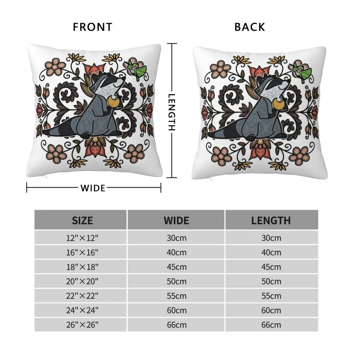 Indigenous Meeko Pillowcase Polyester Linen Velvet Printed Zip Decorative Home Cushion Cover