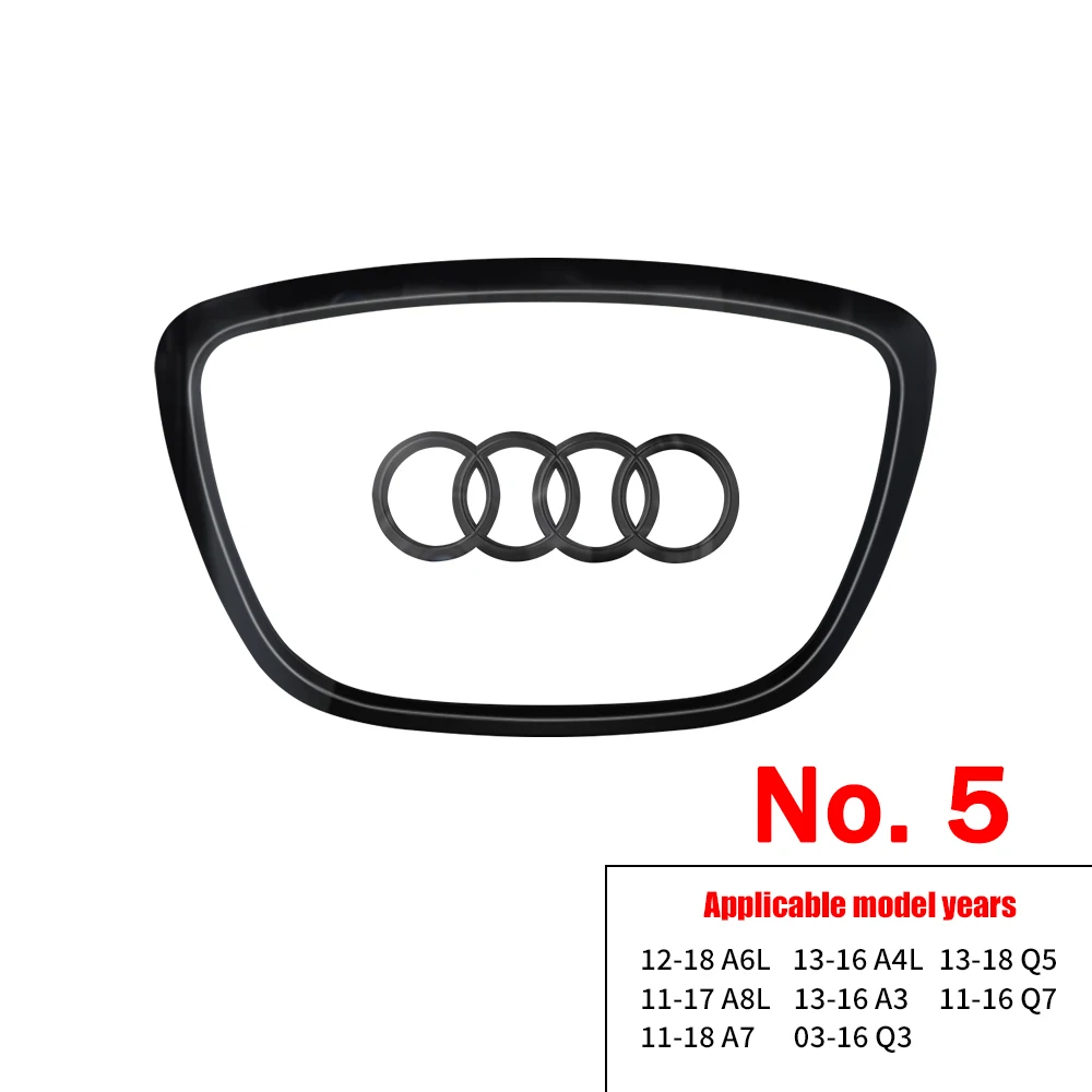 Auto-Styling Lenkrad-Mittelkappen Zierleisten Zubehör Logo für AUDI A6L Q7 Q3 Q5L Q8 A7L Q6 E-TRON SQ5 Q5 A7 A5 A3 A4L A8L A8