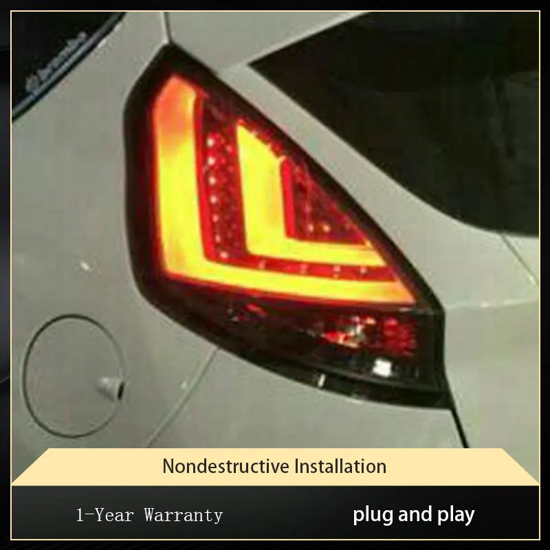 Taillights for Ford Fiesta 2009-2015 LED Auto Car Lights Upgrade High Configure Design Assembly Rear Lamp Accessories