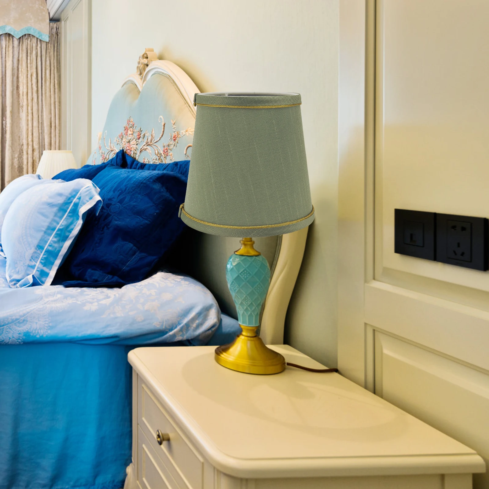 

Modern Pleated Cloth Lampshade Chandelier Bedside Floor Table Wall Light Shade Cover Dustproof Easy Install Decor For Household