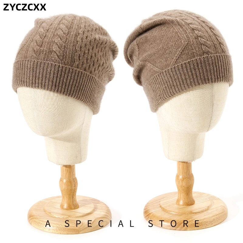 ZYCZCXX New Unisex Hat Cashmere Solid Soft Warm Kniited Hats High Quality Men Winter Caps Casual Women\'s Beanie Cap