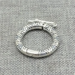 1 Piece of 925 Sterling Silver Tribal Circle Round Clasps 15.5mm for Necklace